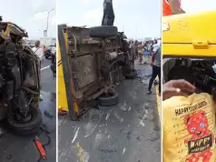 Two Persons Plunge Into Lagos Lagoon After Ghastly Accident At Third Mainland Bridge