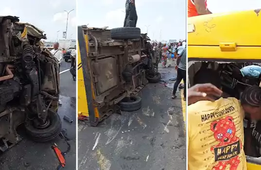 Two Persons Plunge Into Lagos Lagoon After Ghastly Accident At Third Mainland Bridge