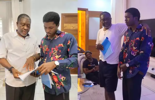 Nollywood Veteran Kanayo O Kanayo Welcomes Son To Film Production Team (Photos, Video) Nollywood Veteran Kanayo O Kanayo Welcomes Son To Film Production Team (Photos, Video)
