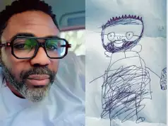 Nigerian Father Amused By Daughter’s Artistic Expression (Photo) Nigerian Father Amused By Daughter's Artistic Expression (Photo)