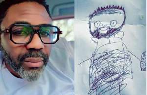 Nigerian Father Amused By Daughter's Artistic Expression (Photo)