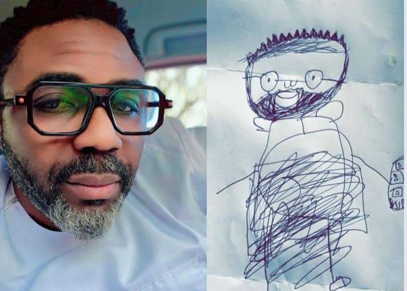Nigerian Father Amused By Daughter's Artistic Expression (Photo)