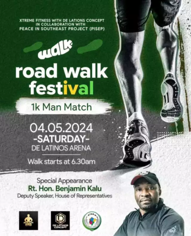 Deputy Speaker, Benjamin Kalu To Participate In Abia Road Walk Festival Deputy Speaker, Benjamin Kalu To Participate In Abia Road Walk Festival