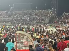 Violence Erupts At Enugu Stadium As Fans Storm Pitch Over Controversial Penalty (Photos, Video) Violence Erupts At Enugu Stadium As Fans Storm Pitch Over Controversial Penalty (Photos, Video)