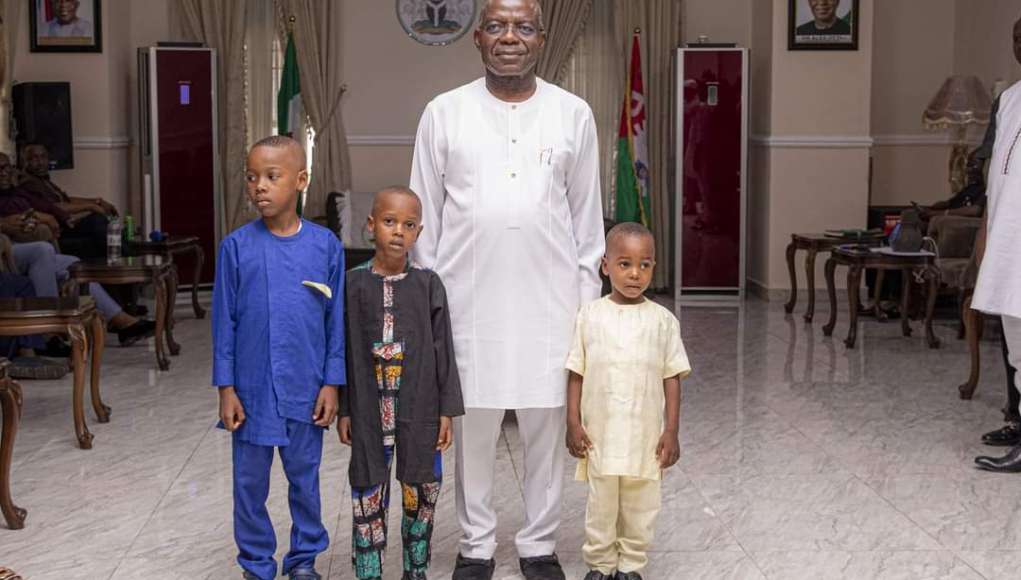 Gov. Otti Receives 3 Abducted Siblings, Tasks Parents On Security Of Their Children (PHOTOS)