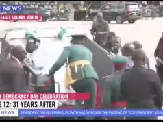 VIDEO: Tinubu Misses Step, Falls At Eagles Square