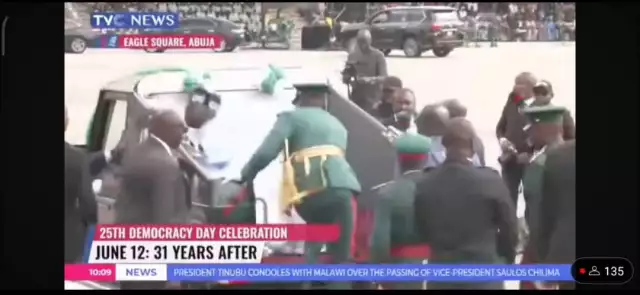 VIDEO: Tinubu Misses Step, Falls At Eagles Square