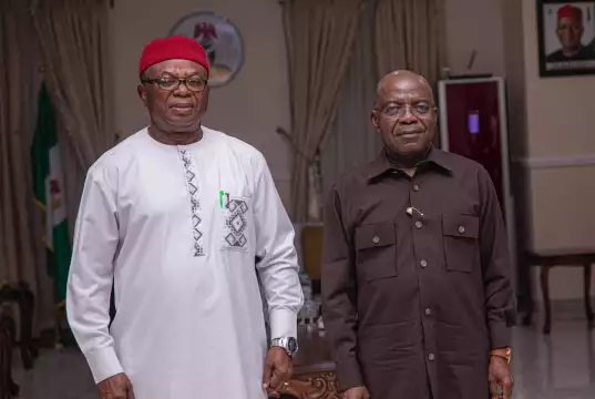 Hon. Onuigbo Meets Otti, Hails Governor On Payment Of Compensation For Proposed Site Of Fed. Secretariat (Photos) Hon. Onuigbo Meets Otti, Hails Governor On Payment Of Compensation For Proposed Site Of Fed. Secretariat (Photos)