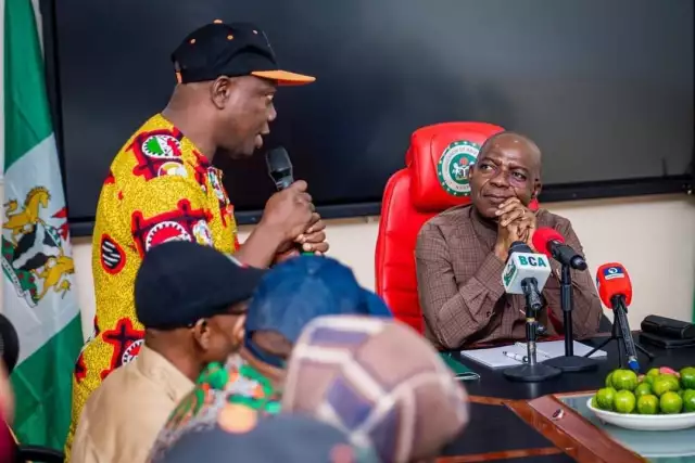 Gov. Otti Meets With Organised Labour, Says “No Federal Funds Received For N35,000 Wage Award” Gov. Otti Meets With Organised Labour, Says "No Federal Funds Received For N35,000 Wage Award"
