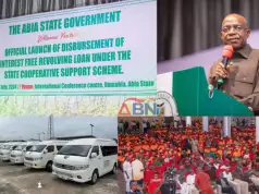 Gov. Otti, Fulfills Campaign Promise With N1Billion Loan Scheme, Bus Donation (Photos, Video) Gov. Otti, Fulfills Campaign Promise With N1Billion Loan Scheme, Bus Donation (Photos, Video)