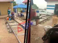 Outrage As Office Building Is Found On Abia Rail Track (Photos, Video) Outrage As Office Building Is Found On Abia Rail Track (Photos, Video)