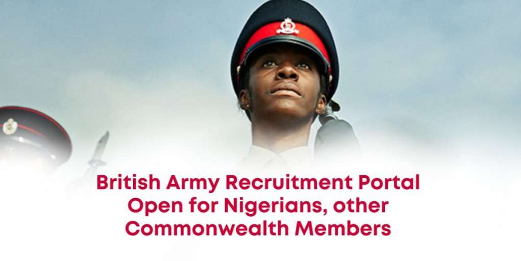 British Army Recruitment Portal Open For Nigerians, Other Commonwealth Members [APPLY NOW]