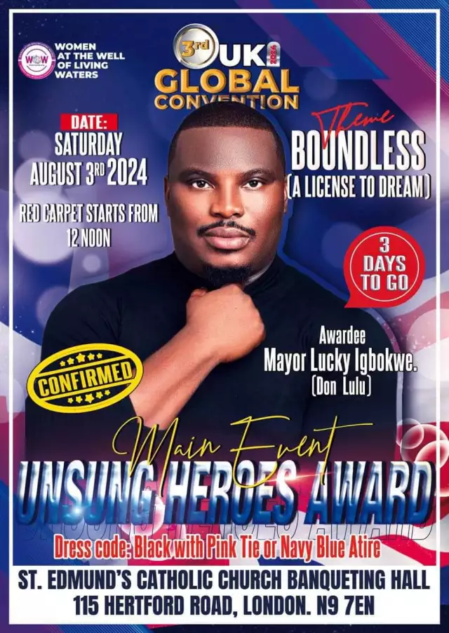 Mayor Lucky Igbokwe To Receive Unsung Heroes Award At Prestigious London Event Mayor Lucky Igbokwe To Receive Unsung Heroes Award At Prestigious London Event