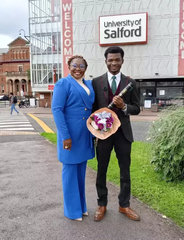 Nigerian Mother Overjoyed As Son Graduates With First Class Honors In Software Engineering From UK University (Photos) Nigerian Mother Overjoyed As Son Graduates With First Class Honors In Software Engineering From UK University (Photos)