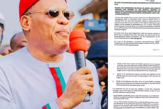 Hon. Aguocha Responds To Document Requesting Release Of Details Of Monies, Projects For Constituency Hon. Aguocha Responds To Document Requesting Release Of Details Of Monies, Projects For Constituency