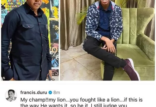 Movie Star Francis Duru Loses 15-Year-Old Son, Ifeanyi Movie Star Francis Duru Loses 15-Year-Old Son, Ifeanyi