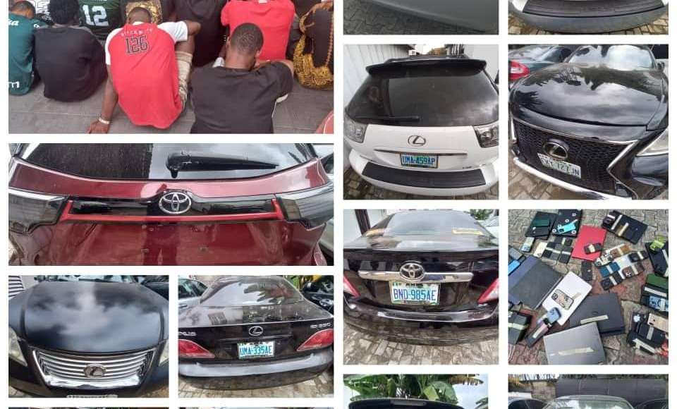 Several Exotic Cars Recovered As EFCC Arrests 48 Suspected Internet Fraudsters In Abia (Photo)