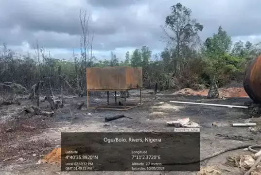 Nigerian Navy Shuts Down Unauthorized Refineries In Rivers Nigerian Navy Shuts Down Unauthorized Refineries In Rivers