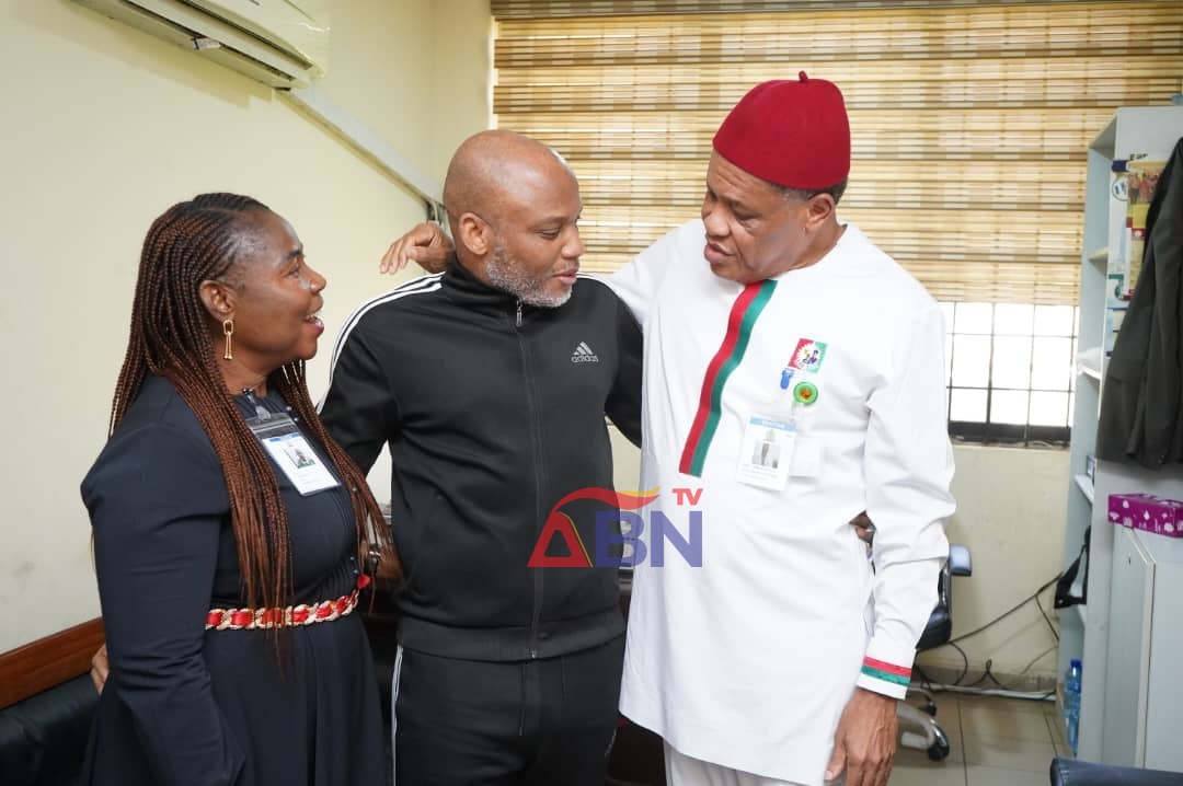 Obi Aguocha Meets Nnamdi Kanu In Custody, Resolves Access Restriction To His Lawyer (Photos)