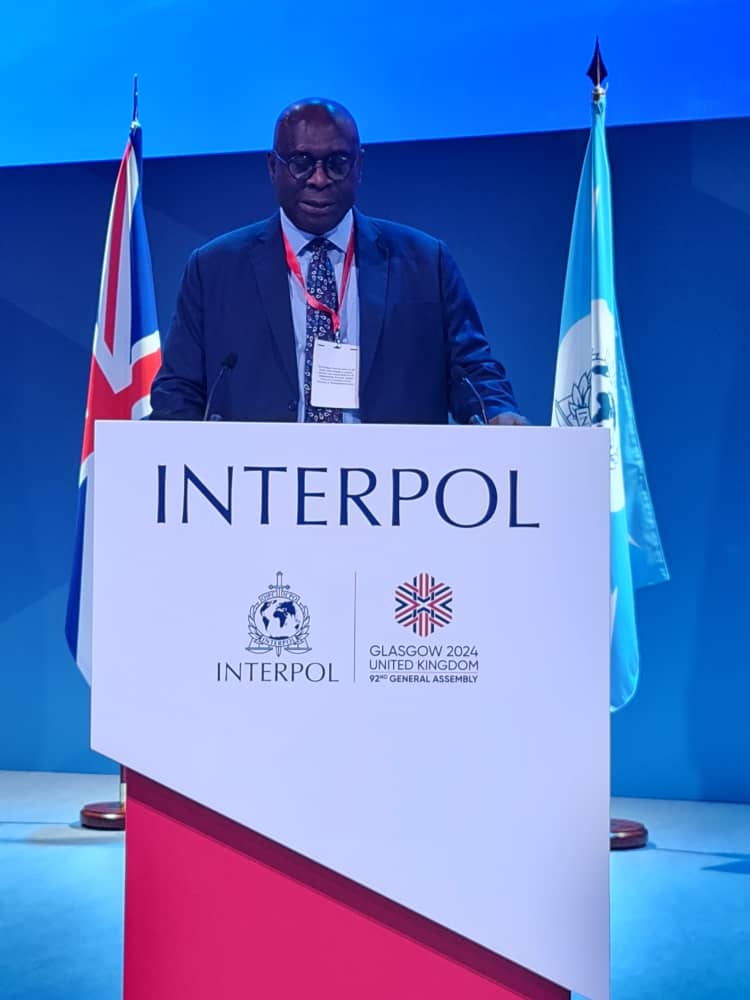 Sir Chikwe Udensi Speaking At the 92nd INTERPOL General Assembly in the United Kingdom