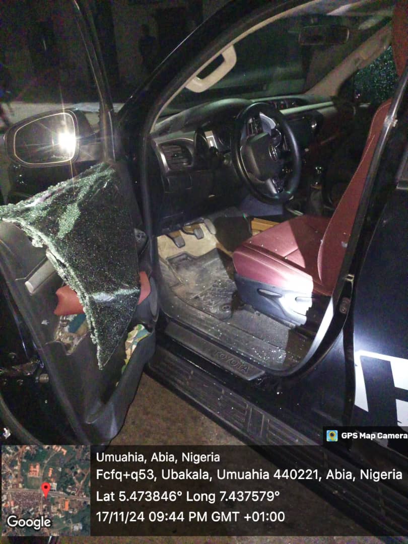 Gunmen Attack Hon. Ginger Onwusibe's Convoy, Kill Policeman In Umuahia (Photos)