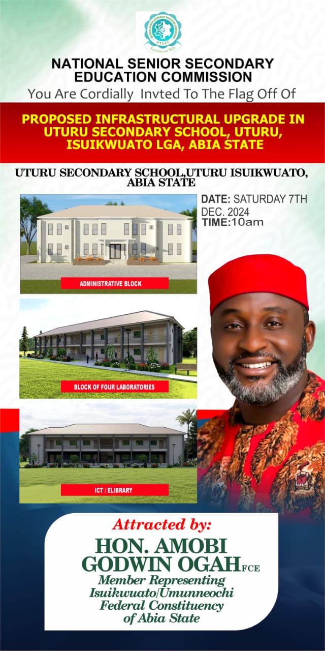 Hon. Amobi Ogah Flags Off ₦1.4 Billion Infrastructure Upgrade For Uturu Secondary School, Distributes School Materials To Students (Photos, Video)