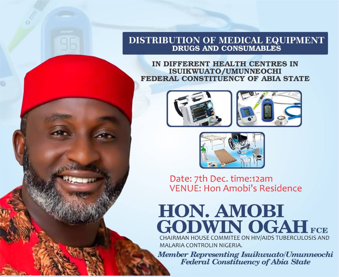 Hon. Amobi Ogah To Launch Healthcare, Education, Youth Empowerment Projects In Isuikwuato/Umunneochi