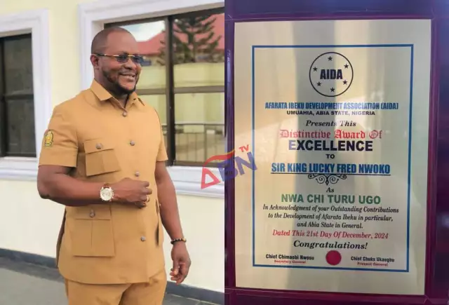 Sir King Lucky Fred Nwoko Honored With Distinctive Award Of Excellence By Afarata Ibeku Development Association Sir King Lucky Fred Nwoko Honored With Distinctive Award Of Excellence By Afarata Ibeku Development Association