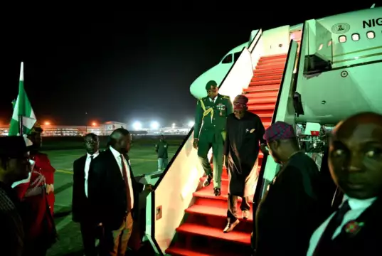President Tinubu Returns Home After State Visits To France, South Africa (Photos, Video) President Tinubu Returns Home After State Visits To France, South Africa (Photos)