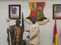 Makinde Presents Staff Of Office To New Alaafin Makinde Presents Staff Of Office To New Alaafin