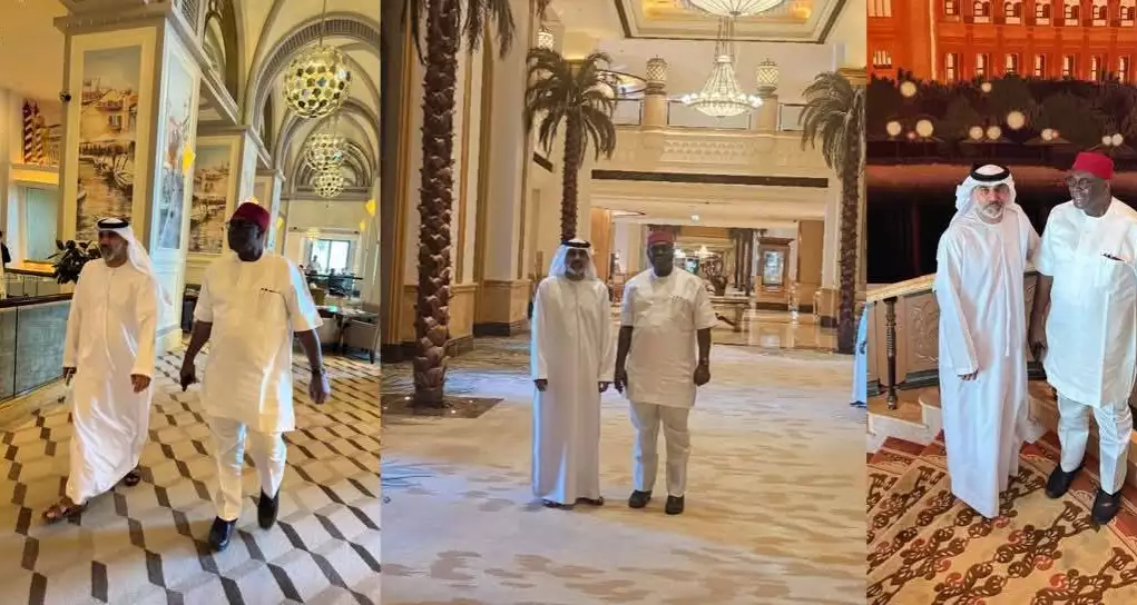 Sir Chikwe Udensi Gets VIP Treatment At Emirates Royal Palace (Photos)