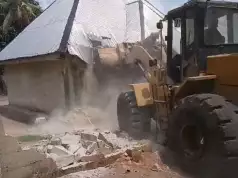 Abia Gov Knocks Down Kidnappers Hideout, Issues Landlords Warning Abia Gov Knocks Down Kidnappers Hideout, Issues Landlords Warning