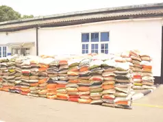 1,306 Bags Of Illegally Imported Rice Confiscated By Nigerian Navy 1,306 Bags Of Illegally Imported Rice Confiscated By Nigerian Navy