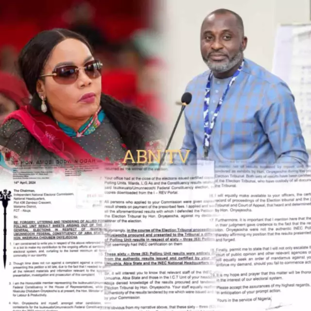 Abia Reps Tribunal: Facts Emerge On Onyejeocha’s Alleged Use Of Fake INEC Results As Hon. Ogah Seeks INEC’s Action Abia Reps Tribunal: Facts Emerge On Onyejeocha’s Alleged Use Of Fake INEC Results As Hon. Ogah Seeks INEC’s Action