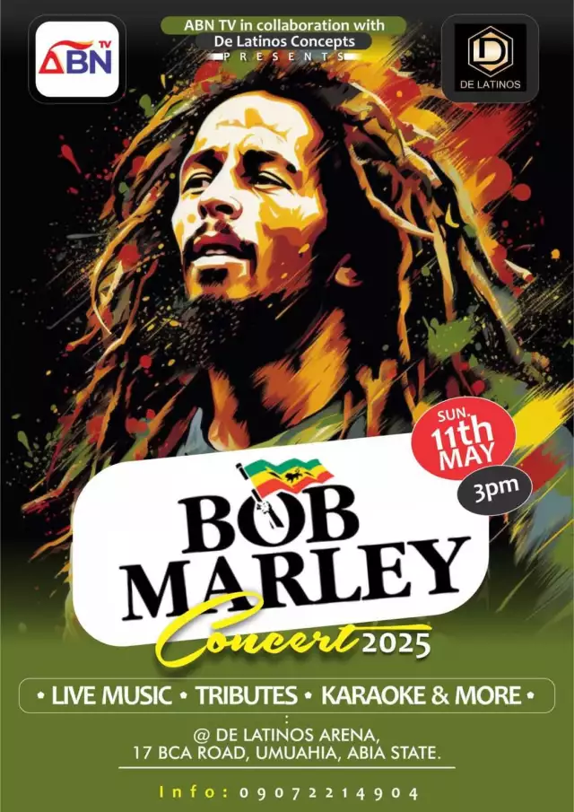 ABN TV, De Latinos Concepts Set To Rock Umuahia With Bob Marley Concert 2025 ABN TV, De Latinos Concepts Set To Rock Umuahia With Bob Marley Concert 2025