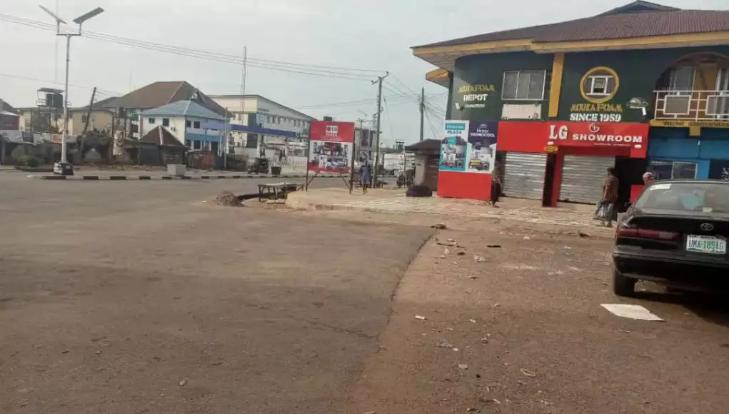 Biafra Day: Umuahia Streets Empty As Residents Comply With Sit-At-Home [PHOTOS]
