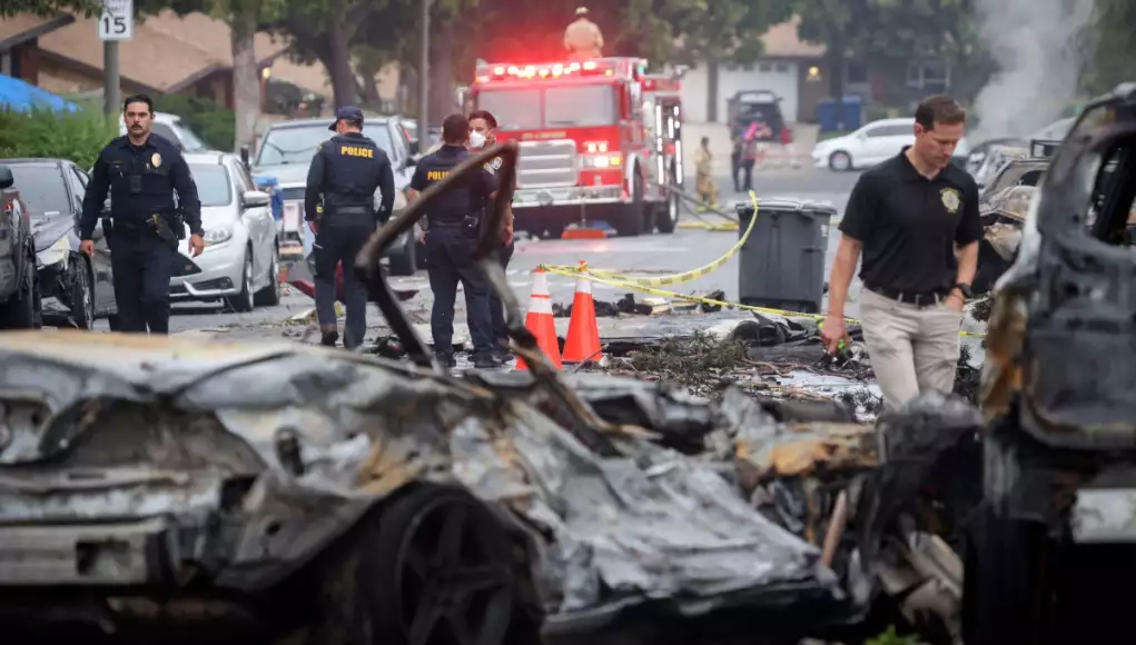 Aircraft Crashes Into Residential Area In Southern California