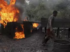 Navy Cracks Down On Oil Theft, Destroys Nine Illegal Refining Sites In Rivers Navy Cracks Down On Oil Theft, Destroys Nine Illegal Refining Sites In Rivers