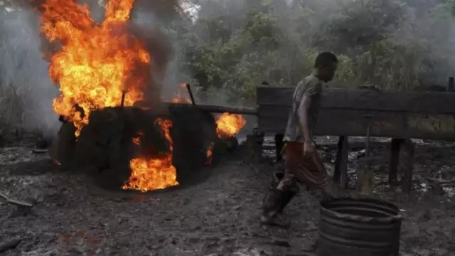 Navy Cracks Down On Oil Theft, Destroys Nine Illegal Refining Sites In Rivers Navy Cracks Down On Oil Theft, Destroys Nine Illegal Refining Sites In Rivers