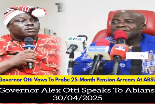Governor Otti Vows To Investigate Alleged 25-Month Pension Arrears Owed ABSU Retirees (VIDEO) Governor Otti Vows To Investigate Alleged 25-Month Pension Arrears Owed ABSU Retirees (VIDEO)