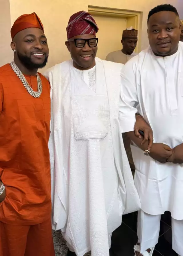 Davido, Cubana Chiefpriest Visit Senate President Akpabio In Abuja Davido, Cubana Chiefpriest Visit Senate President Akpabio In Abuja