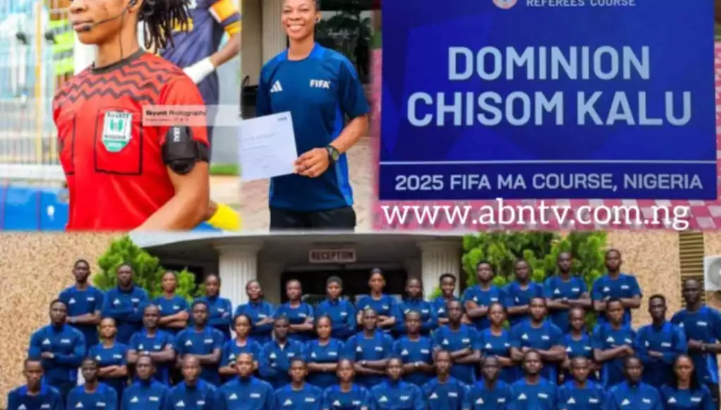 Ohafia-Born Dominion Chisom Kalu Completes 2025 FIFA MA Refereeing Course, Shines Among Nigeria’s Young Officiating Talents