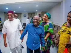VIDEO: ‘You Couldn’t Criticize Orji Kalu In My Mother’s Presence’ – Governor Otti Abia APC Leadership Disowns Statement Criticizing Senator Orji Kalu’s Visit To Governor Otti