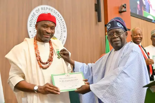 President Tinubu Confers CFR on Deputy Speaker Kalu at Democracy Day Celebration President Tinubu Confers CFR on Deputy Speaker Kalu at Democracy Day Celebration