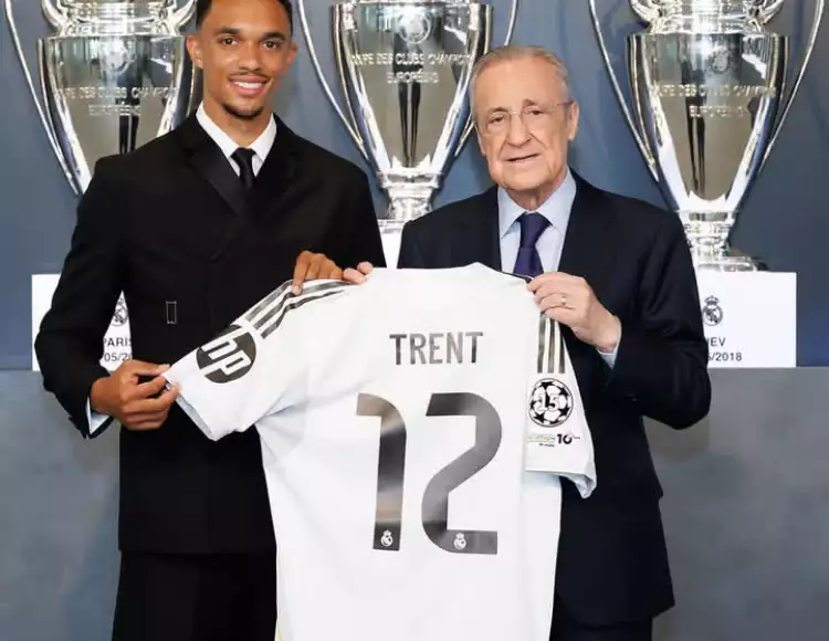 Trent-Alexander-Arnold with florentino perez Alexander-Arnold Declares Readiness For 'Big Responsibility' At Madrid