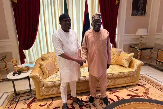 Suspended Rivers Governor Sim Fubara Visits President Tinubu In Lagos (Photos) Suspended Rivers Governor Sim Fubara Visits President Tinubu In Lagos (Photos)