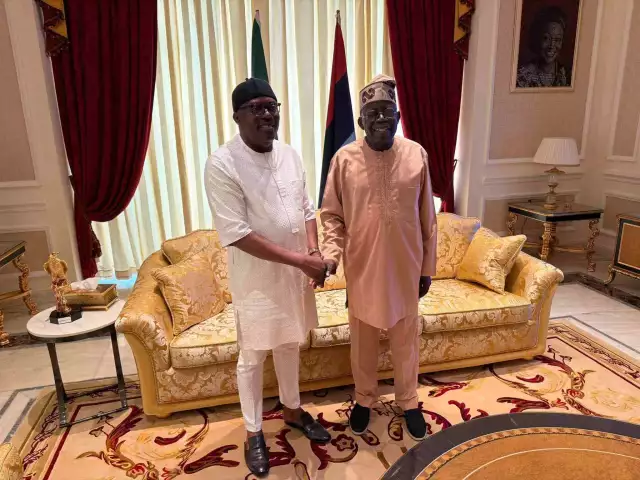 Suspended Rivers Governor Sim Fubara Visits President Tinubu In Lagos (Photos) Suspended Rivers Governor Sim Fubara Visits President Tinubu In Lagos (Photos)