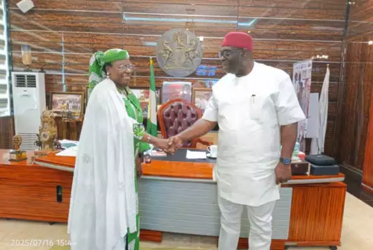 NCWS National President, Mrs Azura, Pays Courtesy Visit To Sir Chikwe Udensi In Abuja (Photos) NCWS National President, Mrs Azura, Pays Courtesy Visit To Sir Chikwe Udensi In Abuja (Photos)