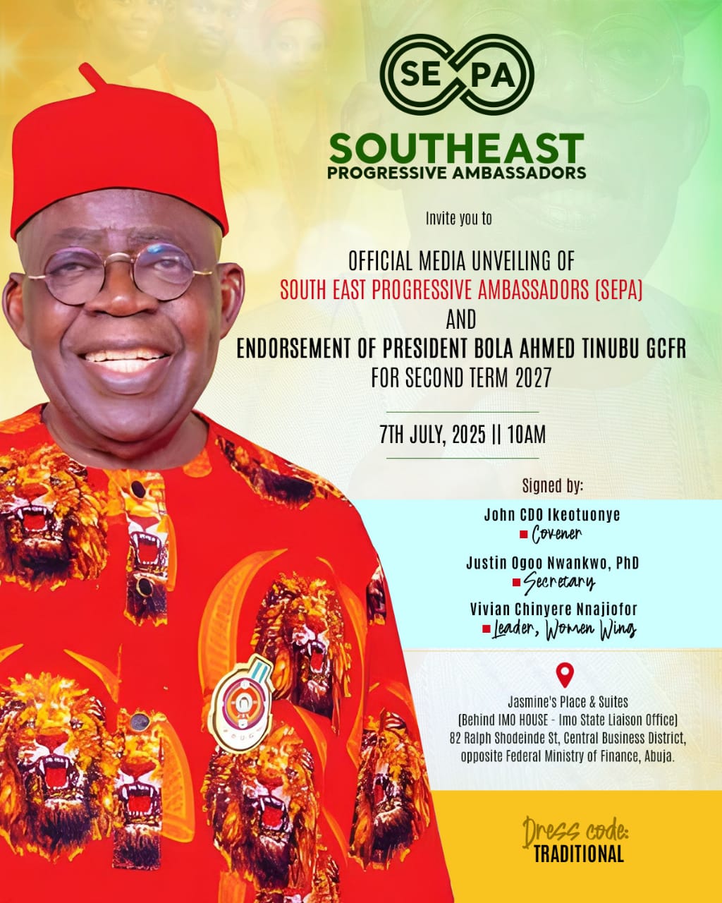 The South East Progressive Ambassadors (SEPA) are set to make a bold political statement as they officially unveil their movement
