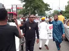 Sowore, Activists Lead Retired Police Officers’ Protest In Abuja Sowore, Activists Lead Retired Police Officers’ Protest In Abuja